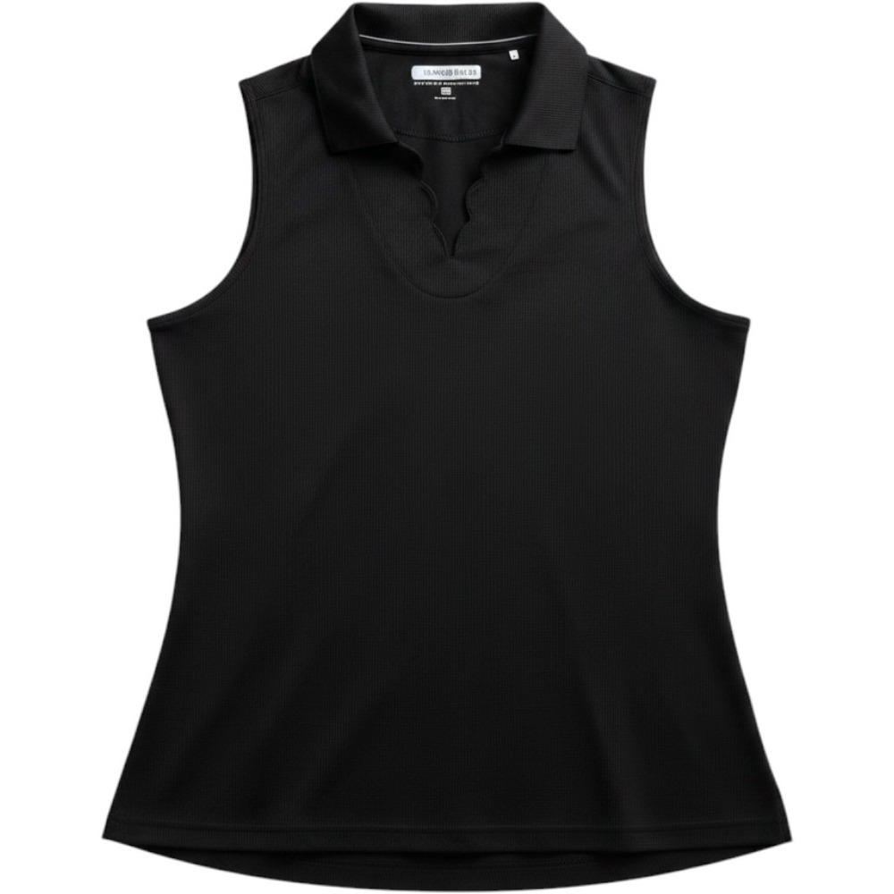 Pebble Beach Polo Shirt Womens XL Black Dry-Luxe Sleeveless Performance Golf Top